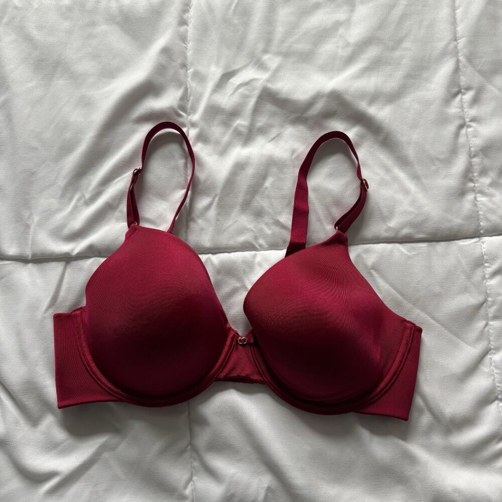 Vanity Fair‎ Womens Size 36C Red Pink Bra Adjustable Soft Sexy Stunning